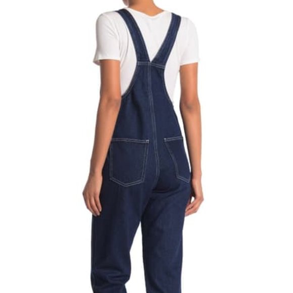 WeWoreWhat Basic Overalls Jeans Dark Wash - Picture 2 of 7